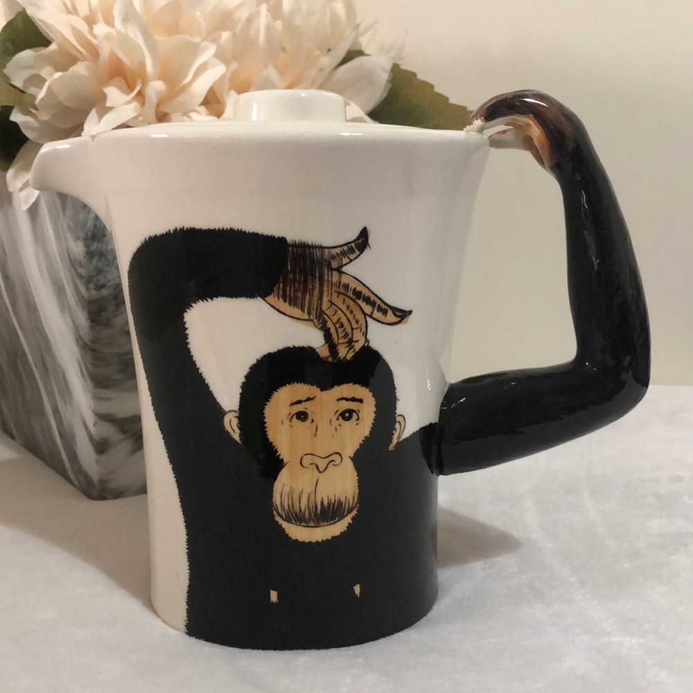 Pier 1 Imports Monkey Ceramic Tea Pot